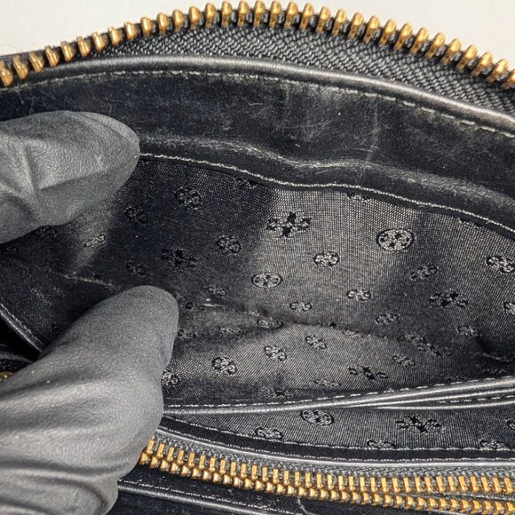 Tory Burch Black Patent Leather Large Zippy Continental Wallet w/Logo - Picture 8 of 10